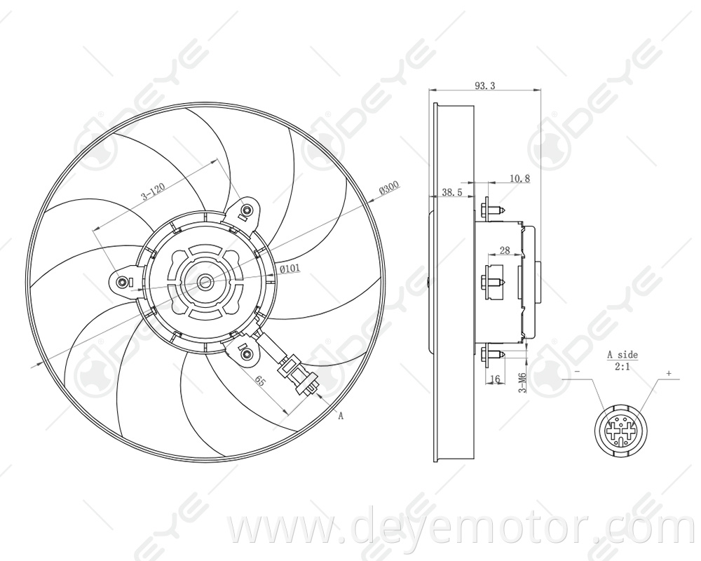 6K0959455A 12v dc radiator cooling fan for VW POLO PANEL CADDY SEAT CORDOBA IBIZA INCA